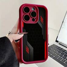 Esta funda para teléfono con diseño de panal de abeja es compatible con Apple  16E/15/14/13/12/11/PRO/PLUS/PROMAX/MINI, S/A/M/NOTE, S/G/EDGE/E, Transition Spark/HANTOM/CAMON/INFINIX, Honor 400/PLAY/X/Y, OPPO Reno/A/F, 14/Redmi/POCO/NOTE y otros modelos. Está hecha de TPU transparente, sencillo, elegante y duradero. Es una opción ideal para San Valentín, Halloween, Navidad, uso personal o como regalo. - Burdeos - Ver 10