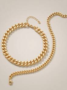 2pcs Gold Multi-Layer Chain Unique Design Anklet, Beach & Street Style, Suitable For Women's Daily Wear, Great Gift For Female Friends - Gold - View 2
