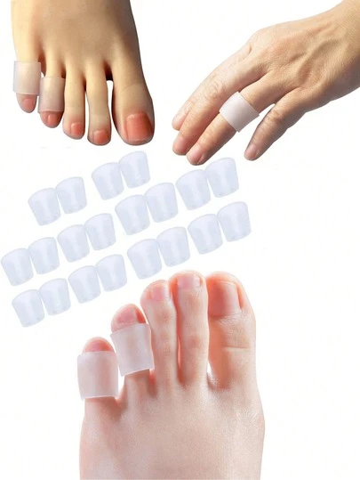 2/4/6/8/20 miếng bảo vệ ngón chân bằng silicon trong suốt, dùng để bảo vệ các ngón chân nhỏ khỏi chai sạn, kích ứng da, giảm ma sát, bảo vệ ngón chân cho người chơi thể thao, miếng ngăn cách ngón chân.
