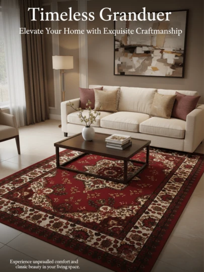 1 tấm thảm phong cách Bohemian màu đỏ, thảm nhung, trang trí phòng, chống trượt bền bỉ, cách âm, mềm mại thân thiện với da, dễ vệ sinh, thảm chùi chân trong nhà, thảm phòng khách, thảm phòng ngủ, thảm phòng tắm, thảm có thể giặt, trang trí nhà cửa, trang trí sàn nhà, bảo vệ sàn nhà