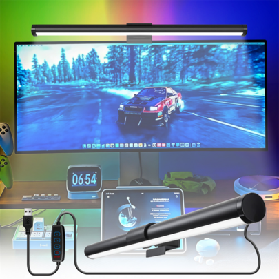 1pc LED Display Light Strip With Adjustable Brightness And Color Temperature, USB-Powered Eye-Friendly Desk Lamp, Suitable For Home Office, Dimmable Screen Light, Gaming Desk Lamp For Competitive Gaming