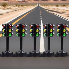 Traffic Light Toy Model, Scene Simulation, Simulated Traffic Light Road Sign Toys On Both Sides, Interactive Pedestrian Crossing Signal Light Road Sign Model, Creative And Novel Road Safety Awareness Toy, No Electricity Required, Construction Themed Party, Desktop Toy, New Year Gift - Multicolor - View 8