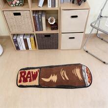 1pc Unique & Interesting Cigarette Pattern Shaggy Anti-Slip Carpet, Suitable For Bedroom & Living Room, Fashionable & Decorative - Mocha Brown - View 9
