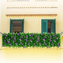 1pc Expandable Artificial Hedge With White Flowers And Green Leaves, UV-Resistant, Adjustable Simulated Ivy Privacy Screen, Suitable For Garden, Backyard, Balcony Wall Decor, As Well As Retractable Fence Net And Panels - Orchid Fence - View 5