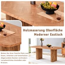 Mesa de comedor color nogal con pedestal arqueado – dimensiones 180*90 cm, multifuncional para comedor y zona de recepción en el hogar moderno, diseño elegante - madera - Ver 6