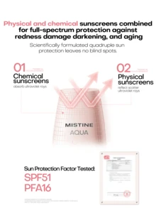 MISTINE 1 buah Primer Makeup Pencerah Berbasis Air, Lotion Tabir Surya, Krim Pelindung Matahari Pelembap Pemutih SPF50+ PA++++ Cocok untuk Perlindungan Matahari Sehari-hari dan Aktivitas Luar Ruangan, Hadiah Sempurna untuk Pacar - MultiWarna - View 8