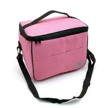 Large Capacity Thermal Lunch Bag, Portable And Multifunctional, 33cm X 22cm X 24cm, With Adjustable Shoulder Strap For Carrying Lunch To Work, School, Picnics, Camping, And Travel. Waterproof Handheld Cooler With Aluminum Lining To Keep Food Hot Or Cold. Available In Various Colors For Adults And Children. The Perfect Solution For Everyday Use, Keeping Your Meals Fresh. - 粉色 - 查看 5