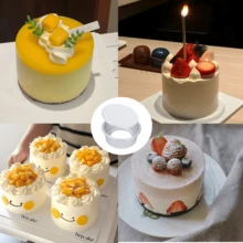 4英寸迷你蛋糕模具 - 铝制，圆形，底部不粘，底座可拆卸。轻松脱模。适用于制作芝士蛋糕、披萨、甜甜圈和奶油蛋糕。是家庭厨房使用和婚礼甜点制作的理想之选。 - 銀色 - 查看 5
