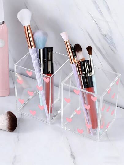 This Transparent Acrylic Square Storage Box Features A Bow Pattern And Minimalist Design. It Is Very Suitable For Storing Makeup Brushes, Pens, Stationery, Etc., And Is Great For Home And Office Use. It Is Very Suitable For Students And Professionals, And Can Also Help Organize Pens And Stationery On The Desktop.