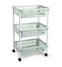 HOMYGO-Carrito Organizador de 3 Niveles con Ruedas | Estante Multiusos para Hogar, Baño y Cocina | Disponible en Varios Colores-verde claro - verde menta - Ver 5