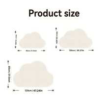 1pc White Natural Style Cloud Shaped Doormat, Asymmetrical Cloud Shape, TPR Non-Slip Bottom, Lightweight And Foldable, Suitable For Small Spaces, Modern Style Neutral Color Thickened Pineapple Ring Floor Mat, Washable Doormat, Outdoor Mat, Kitchen Carpet, Kitchen Mat, Kitchen Rug, Doormat, Small Rug, Carpet, Floor Mat, Area Rug, Outdoor Mat, Home Decor, Bedroom Carpet, Washable Rug - White - View 9