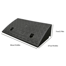 2 Stück Gummi Bordsteinrampen Modular Kunststoff Auffahrrampe Tragbar Randstein Laderampen Hebebühne Tragfähigkeitrutschfest Hebeplattform 50x27x7 cm - A - Übersicht 2