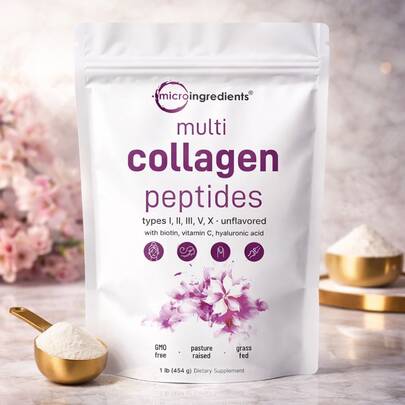 Multi Collagen Peptides Powder 2-Pack – Types I, II, III, V, X With Hyaluronic Acid, Biotin & Vitamin C | Unflavored Protein For Hair, Skin, Nails & Joint Support