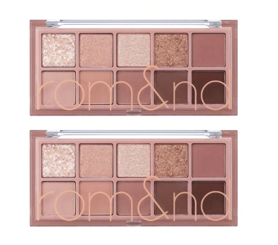Rom&nd Better Than Palette 102g 03 Rosebud Garden 2pcs | Eye Makeup Palette, Matte And Shimmer Eye Shadow, Sparkling Glittery, Various 10 Shades, Long Lasting, High Pigmented, Blendable - 03 玫瑰花蕾花園 - 查看 1