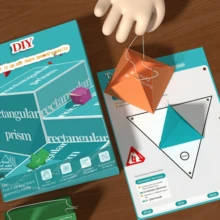 3D几何折叠模型套装，数学教学辅助工具，空间几何动手探索，互动学习工具，学生DIY数学教具，数学可视化辅助工具，家庭和学校STEM教育，基础数学入门套装 - 彩色 - 查看 5