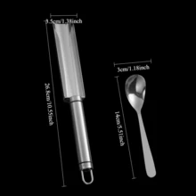 Molde manual de acero inoxidable para hacer albóndigas, herramienta de cocina con cuchara, herramienta para carne, bola de camarón - Plateado - Ver 10