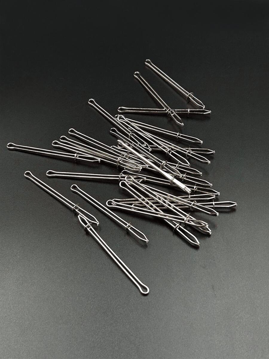 [6pcs/Set]Metal Elastic Threading Clips With Sliding Ring Lock, Quick Rope Threading Tool For DIY Crafts, Clothing Repair, Waistband Elastic, Garment Alteration And Fabric Decoration, Essential Sewing Accessory For Studios And Home Crafts - Elastic Clip - View 1