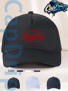 Black 1pc Unisex Von-Dutchs Print Baseball Cap, Sun Hat, Curved Brim, Dad Cap. Suitable For Daily Use And Outdoor Activities. Outdoor Adjustable Sun Cap. Spring-Summer Travel, Tourism, Beach Vacation Hat. - 黑色 - 查看 5