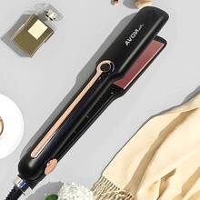 Professional Straightener With Ceramic Plate, Plug And Heat, Quick Temperature Adjustment, For Home And Salon Use, Hair Care Gift - Black - View 2