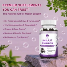 LUKAREE Shilajit Supplement Gummies With Black Seed Oil, Extra Strength Himalayan Resin Pure 13-In-1 Complex Chewables - For Energy, Cognitive & Immunity Support* - Shilajit For Men & Women - 1 Pack(60Pcs) - 查看 3