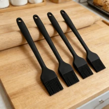 Silicone Basting Brush Set, Heat Resistant - For Oil, Sauce, Marinade, Dishwasher - Black (2/4/6 Pack) - Solid Color - View 13