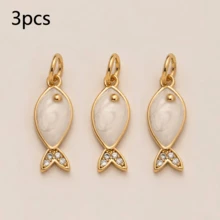 3 chiếc mặt dây chuyền đuôi nàng tiên cá màu trắng đính đá zirconia thời trang dễ thương, phù hợp làm hoa tai, vòng tay, dây chuyền, đồ trang trí, phụ kiện, dùng cho DIY, dây xích, móc khóa, phụ kiện trang sức DIY, trang sức nữ và phụ kiện trang sức quyến rũ - Nhiều màu - Xem 6