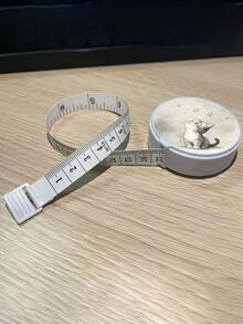 迷你伸缩卷尺，可爱猫咪星形图案，双刻度（公制/英制），长度150厘米，多用途软尺，可用于测量身体、腰围、胸围，适用于缝纫、手工制作、家居装饰等，设计小巧便携。 - 多色1 - 查看 4