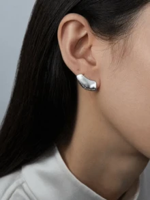 1 Pair Exquisite Textured Ear Stud Earrings, Niche Design - A - View 5