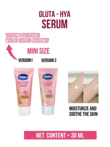 Vaseline GLUTA-HYA 日常精华水 30/280ml，保湿亮肤，7 天淡化瑕疵，24 小时保湿，3 秒吸收，蕴含 10 倍 Gluta-Hya 精华（谷胱甘肽/透明质酸/烟酰胺），每日焕发光彩，适合追求快速亮肤和持久保湿的人士，日常护肤必备。 - 凡士林精華露水潤煥亮 - 查看 13