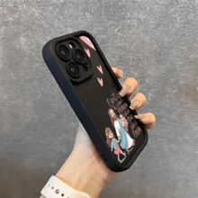 Esta funda para teléfono con estampado de ramo de flores de niño y niña en color rosa es compatible con Apple 16E/15/14/13/12/11/PRO/PLUS/PROMAX/MINI, S/A/M/NOTE, S/G/EDGE/E, Transition Spark/HANTOM/CAMON/INFINIX, Honor 400/PLAY/X/Y, OPPO Reno/A/F, 14/Redmi/POCO/NOTE y otros modelos. Está hecha de TPU transparente, sencillo, elegante y duradero. Es una opción ideal para el Día de San Valentín, Halloween, Navidad, para uso personal o como regalo. - Burdeos - Ver 7