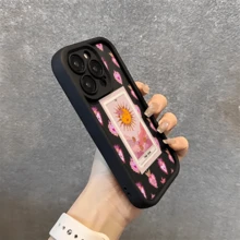 Esta funda para teléfono con diseño de carta del tarot solar es compatible con Apple  16E/15/14/13/12/11/Pro/PLUS/Pro Max/MINI, S/A/M/NOTE, S/G/EDGE/E, Transition Spark/HANTOM/CAMON/INFINIX, Honor 400/PLAY/X/Y, OPPO Reno/A/F, 14/Redmi/POCO/NOTE y otros modelos. Está hecha de TPU transparente, sencillo, elegante y duradero. Es una opción ideal para el Día de San Valentín, Halloween, Navidad, para uso personal o como regalo. - Negro - Ver 6
