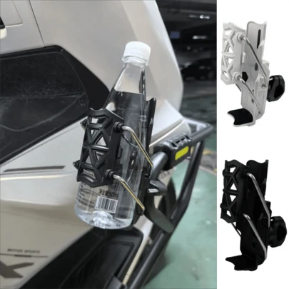 1 Set Soporte para Taza Ajustable 360 Grados para Bicicleta/Motocicleta, Apto para Bicicleta de Montaña, Bicicleta de Carretera, Motocicleta Todo Terreno