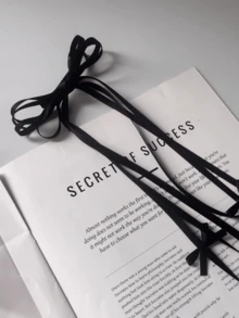 2pcs Long Ribbon Bow Hairpin Ballet Style Hairpin Side Clip Bangs Clip Hair Accessories Headdress - Black - View 2