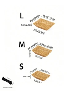 Khay đựng đồ đan thủ công bằng nhựa PE giả mây, bền, chống thấm nước, dễ vệ sinh. Thiết kế hình chữ nhật với các cạnh lượn sóng và đường cong mềm mại, mang đến cảm giác tươi mát, thư thái của vùng quê. - Nhiều màu - Xem 8