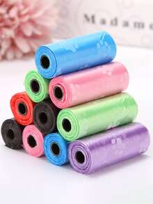 1 Roll/15 Pieces, 6 Rolls/90 Pieces, 8 Rolls/120 Pieces, 10 Rolls/150 Pieces, 20 Rolls/300 Pieces, 30 Rolls/450 Pieces. Pet Waste Bags, Dog Waste Bags, Leak-Proof And Convenient Dog Outdoor Waste Disposal Bags, Easy To Clean. - Multicolor - View 3