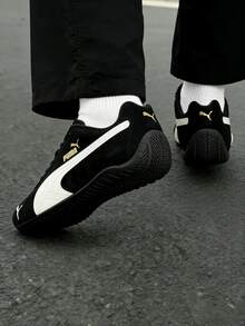 Giày thể thao PUMA Speedcat OG phiên bản nội địa Tết Nguyên Đán, giày chạy bộ thoải mái và thời trang, đế mỏng, da vải, giữ ấm ngoài trời, chống mài mòn, cổ thấp, giày phong cách thường ngày, unisex. - Bóng đen - Xem 8