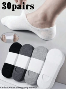 5 Pairs Black Low-Cut Summer Men's Breathable Boat Socks Travel Vacation Essential Thin Cotton Socks No-Show Socks - Multicolor - View 7