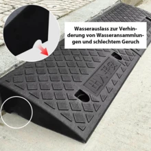 2 Stück Gummi Bordsteinrampen Modular Kunststoff Auffahrrampe Tragbar Randstein Laderampen Hebebühne Tragfähigkeitrutschfest Hebeplattform 50x27x7 cm - A - Übersicht 7