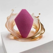 2pcs Hexagonal Makeup Sponge, Multi-Faceted Coverage, Soft & Skin-Friendly, Suitable For Wet & Dry Use - Multicolor - View 1