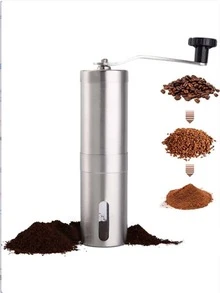1pc Manual Coffee Bean Grinder, Stainless Steel Hand Crank Adjustable Coffee Mill - Stainless steel - View 1