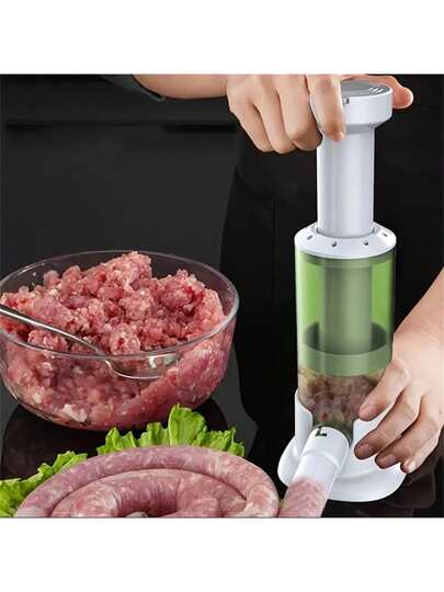 Hot Dog Preparation Equipment Accessories, Sausage Stuffer Tools, Household Manual Small Sausage Maker, Featuring Large Capacity And Four Filling Tubes, An Ideal Choice For Making Homemade, Food- Sausages, Suitable For Weddings And Valentine's Day Gifts