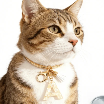 字母识别钥匙扣，专属身份防丢设计，小巧便携，易于开合，个人身份标识，适用于猫狗，轻巧舒适，宠物主人的贴心之选，爱宠之心的象征