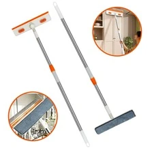 Bộ 2 dụng cụ gạt và chổi lau cửa sổ có thể điều chỉnh - Lông chổi bằng nhựa đa năng, tay cầm bằng thép không gỉ, thích hợp để lau kính và sàn nhà trong nhà và ngoài trời, món quà hoàn hảo cho phòng khách, phòng ngủ, phòng tắm - dịp lễ và năm mới. - Nhiều màu - Xem 12