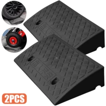 2 Stück Gummi Bordsteinrampen Modular Kunststoff Auffahrrampe Tragbar Randstein Laderampen Hebebühne Tragfähigkeitrutschfest Hebeplattform 50x27x7 cm - A - Übersicht 1