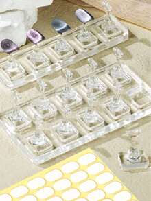 Acrylic Transparent Nail Art Display Stand, Nail Art Display Rack, Fake Nail Practice Display Stand, Fixed Adhesive Strip, Nail Art Accessories, Nail Art DIY Styling Design Tools - Multicolor - View 1