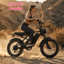 Adult Electric Bicycle, 749W Motor, 48V 15Ah Battery, 20x4-Inch Thick Tires, Top Speed Up To 27.9 Mph, Range Up To 37 Miles, All-Terrain Retro Electric Bicycle. - 黑色 - 查看 8