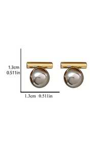 1 Pair Minimalist Faux Pearl Gray Stud Earrings, Fashionable Elegant Versatile Earrings, 2026 New Design Jewelry Suitable For Women's Holiday And Daily Wear - Grey - View 6