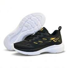 Men's Comfortable Lightweight Athletic Shoes – Ideal For Gym, Running And Walking +M - 黑金 - 查看 2