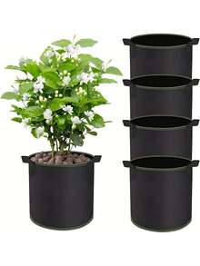 1 pièce [Meilleur vendeur] Sac de croissance /azo, tissu épais respirant et durable, conception à double anse pour un transport facile et un gain d'espace, réutilisable, convient pour la culture de fraises, légumes et fleurs en intérieur/extérieur sur le balcon, idéal pour les débutants et les passionnés de jardinage - Noir - Voir 1