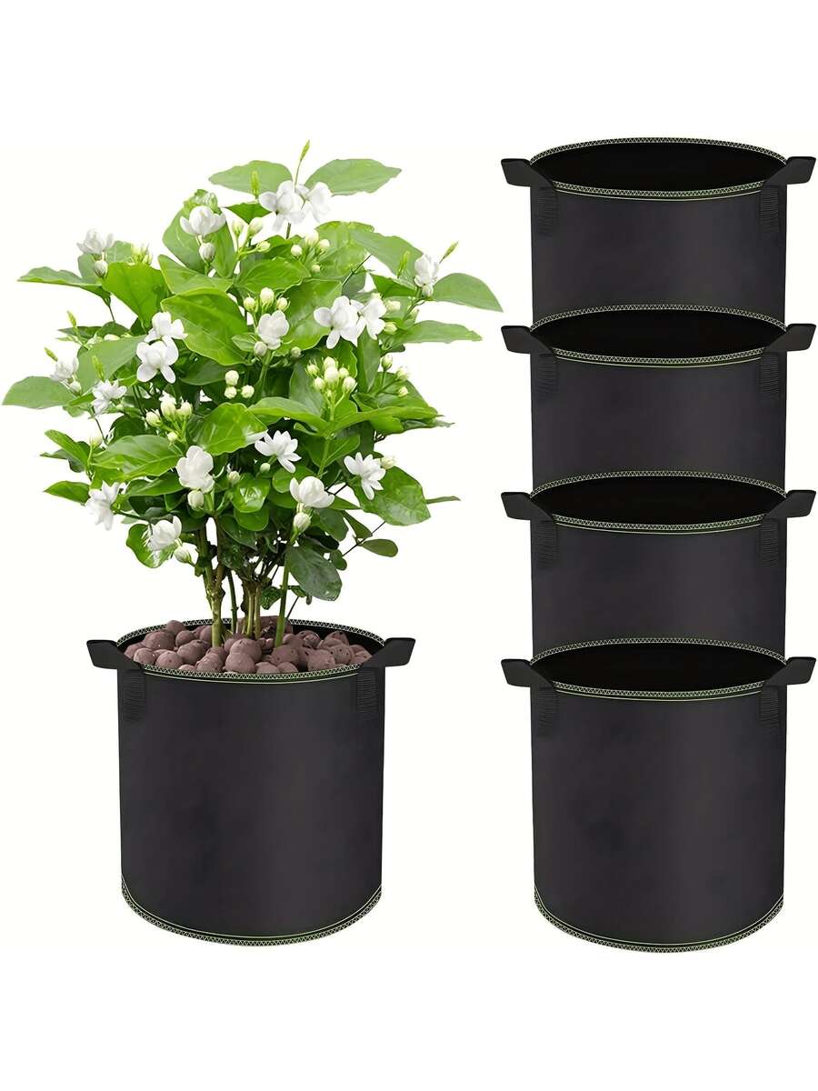 1 pièce [Meilleur vendeur] Sac de croissance /azo, tissu épais respirant et durable, conception à double anse pour un transport facile et un gain d'espace, réutilisable, convient pour la culture de fraises, légumes et fleurs en intérieur/extérieur sur le balcon, idéal pour les débutants et les passionnés de jardinage - Noir - Voir 1